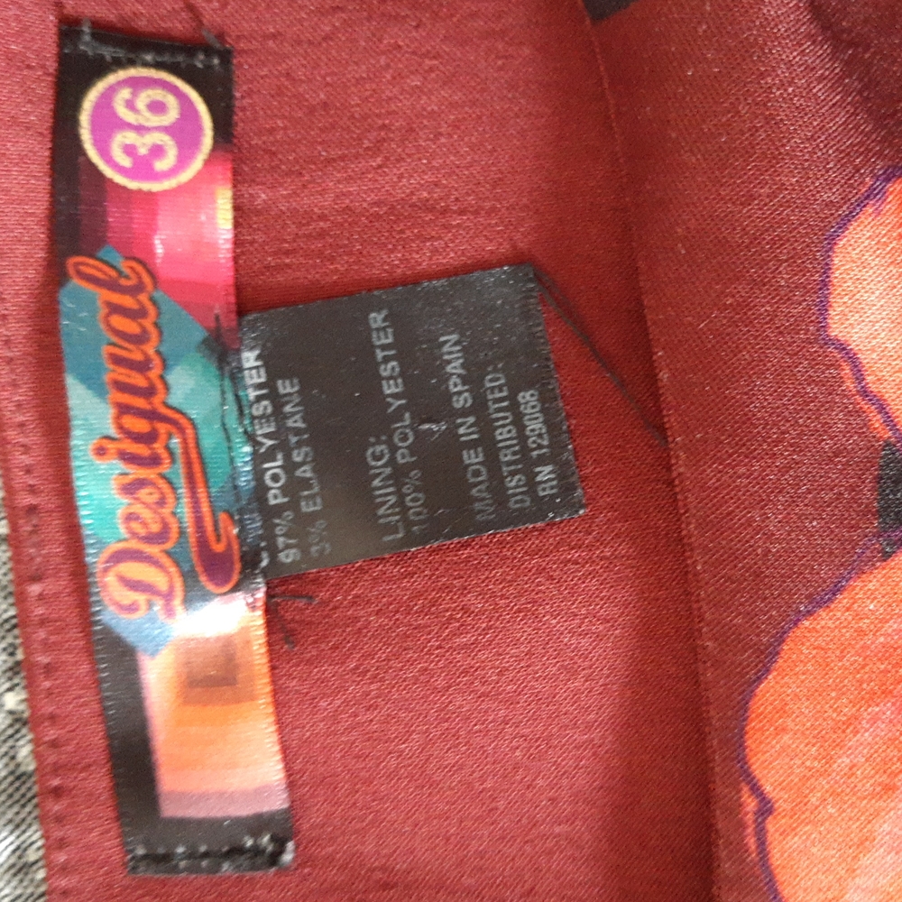 Desigual Burgundy floral dress - Picture 4 of 5